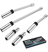 DURATECH 5PCS Swivel Magnetic Spark Plug Socket Set, 3/8" Drive Thin Wall Socket Includes 5/8" x ...