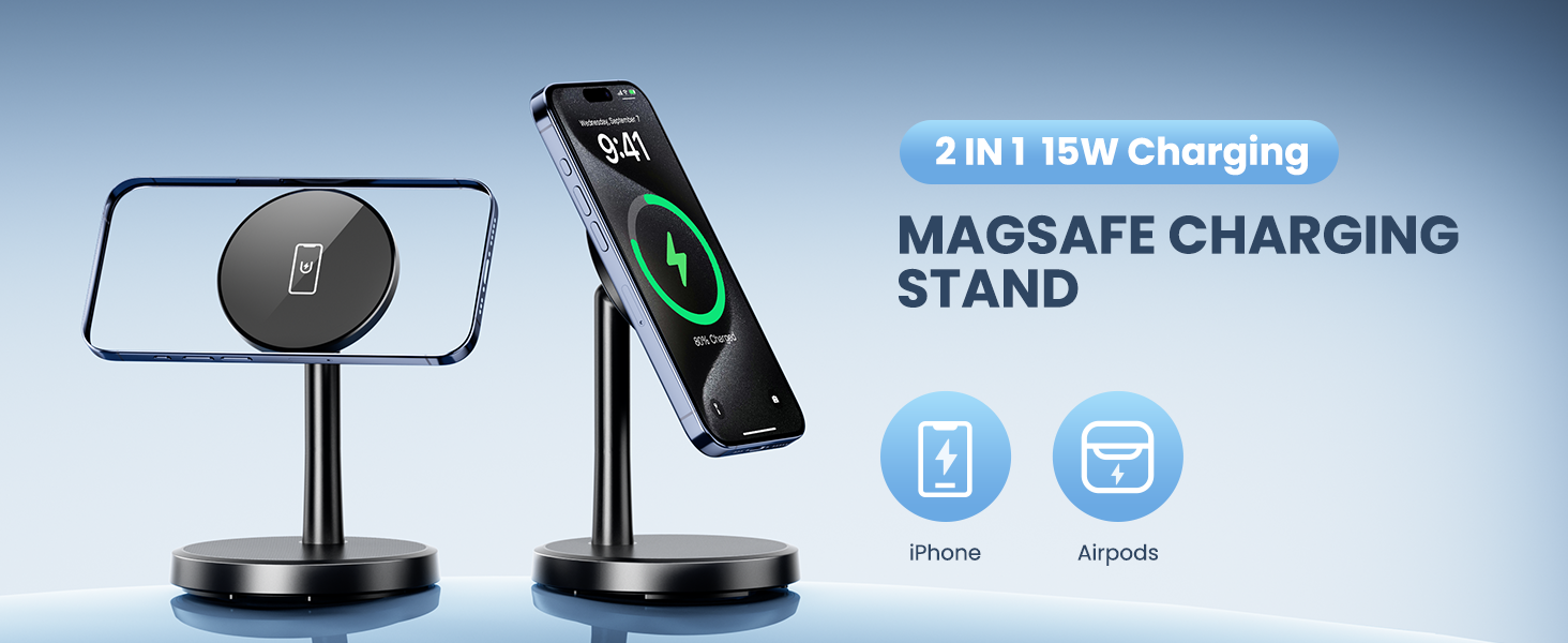 wireless charger iphone Stand 15W Fast Mag-Safe Charger for iPhone