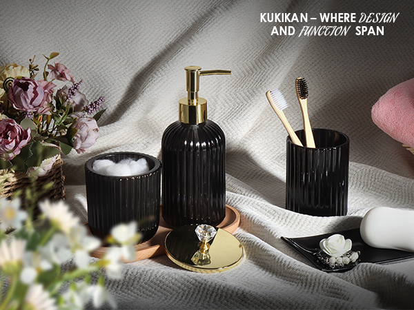 black bathroom set