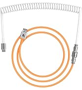 Lexonelec Custom Coiled Keyboard Cable, 2.0M(0.66ft) USB-C to USB-A TPU Mechanical Keyboard Cable...
