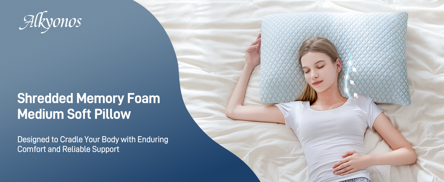 Shredded Memory Foam Medium Soft Pillow