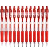 Red Pens, 12 Pcs Pens Fine Point Smooth Writing Pens, Retractable Red Gel Ink Pens 0.7 Mm Pens Gi...