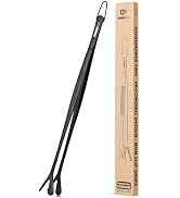 Dual Tip Cooking Tweezers Tongs, Double Ended 2-in-1 Professional Stainless Steel Kitchen Tweezer...