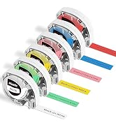 P12 Label Tape,6-Pack Label Maker Tape Replacement for DYMO Letratag Refills, Compatible with DYM...