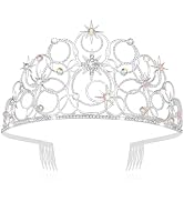 CAVETEE Crown for Women, Bubble Tiara Crystal Princess Headpieces for Women Bridal Wedding Prom B...