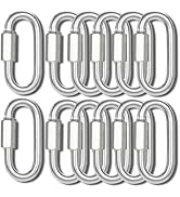 Chain Quick Links, 12Pcs Heavy Duty Carabiner, 175 LBS Capacity, High Strength Anti-Rust Chain Co...