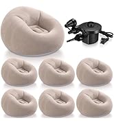 Realspring 6 Pcs Bean Bag Chairs for Adults Inflatable Chairs with Electric Air Pump,Blow up Couc...