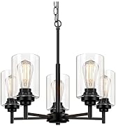 Sucolite 5-Light Chandelier for Dining Room Kitchen Island Modern Farmhouse Pendant Lighting with...