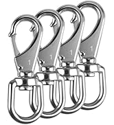 KINLINK 304 Stainless Steel Swivel Snap Hooks, 4 Pack 3.5 Inch Flag Pole Clips, Heavy Duty Spring...