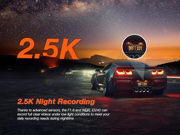 2.5K WiFi Dash Camera iD240