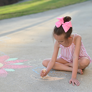 Flower Chalk Drawing Art Girl Creative Illustrations Painting Outdoor Play Fun
