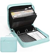 SUNEE Zipper Binder with Handle, 1.5 Inch O-Ring, 325 Pages Capacity, with 5-Tab Expanding File F...