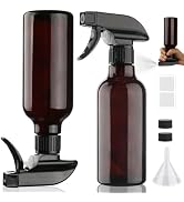 Hethyo 12oz Glass Spray Bottles 2 Pack, 360° Any-Angle Spraying | Refillable Leak-proof Bottles w...