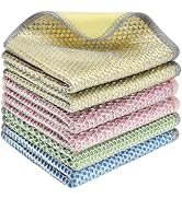 Wire Cleaning rags 6Pcs,Multipurpose Wet and Dry No Scratch steel wool scrubber dishwashing Rag f...