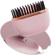 Glambrush Mini Hair Straightener,Rechargeable Wireless Portable Hair Straightener Brush,3-Speed T...