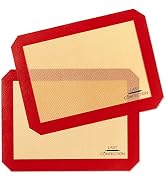 Last Confection Silicone Baking Mat - Set of 2 Non-Stick Quarter Sheet (8-1/2" x 11-1/2") Profess...