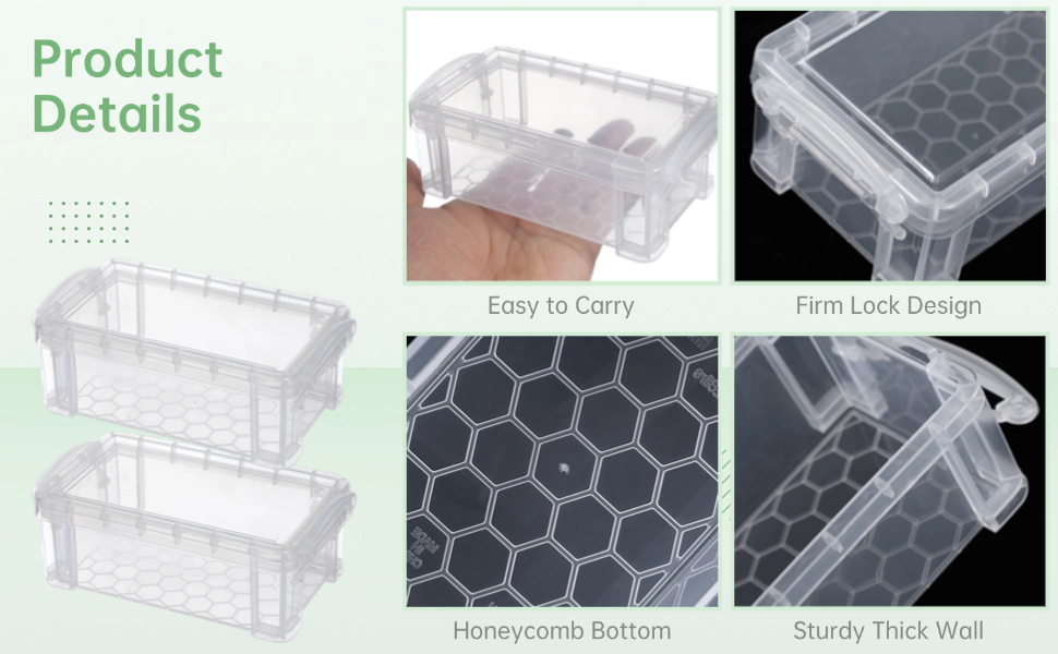 Mini Plastic Boxes Small Clear Storage Containers with Locking Lids Clear Plastic Organizers Crafts