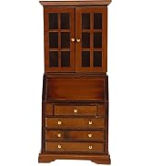 1:12 Scale Dollhouse Miniature Wooden Bookshelf Cabinet Mini Wood Drawer Cabinet Storage Shelves ...