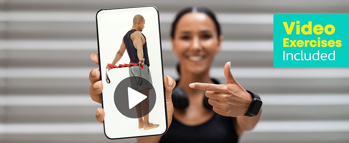 stretching strap with loops yoga physicaol teherapy band