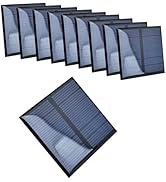 10pcs Mini Solar Panel 3V 125mA Epoxy Polycrystalline Solar Cell Panel 52mm x 52mm/2" x 2" for So...