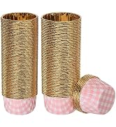 HARFINGTON Cupcake Cups, Aluminum Foil Standard Cupcake Liners Cupcake Baking Cups for Birthday P...