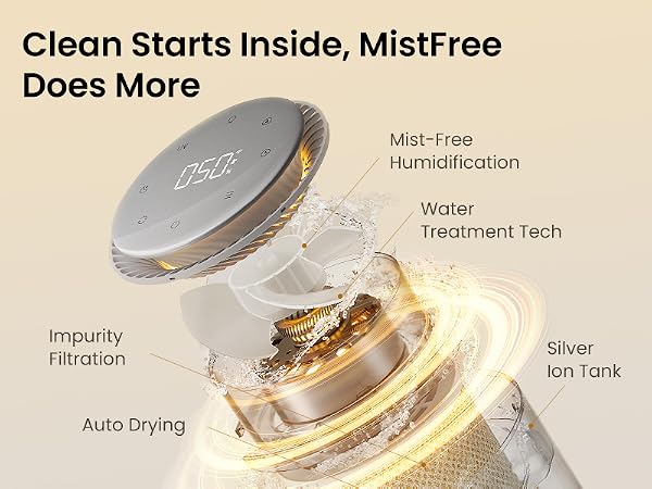 evaporative humidifier baby nursery cool mist small bedroom office desk dorm room easy clean home