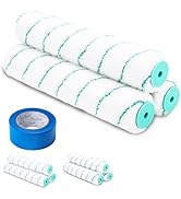 PinStone 12 Inch Microfiber Paint Roller Covers, 3pcs 1/2" Nap Rollers with A Professional Painte...