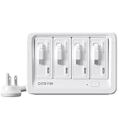 Gitryin 4 65W Type-C Retractable Wall Chargers and 1 Power Strip, 12-in-1 Desktop Charging Station