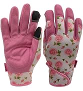 MSUPSAV Garden Gloves for Women,Spandex&Synthetic Leather Gardening Gloves,Yard Work Gloves,Garde...