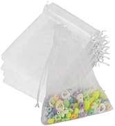 Organza Bags, Organza Bags 5 x 7 Inch, 50 Pcs White Sheer Party Favor Bags with Drawstring, Mesh ...