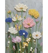 DIADAY Wildflower Pearl Painting Kit for Adults, 3D Bead Art 12x16 Inch | Pearl Diamond Art kit w...