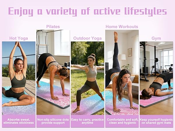 yoga mat towel non slip for hot yoga