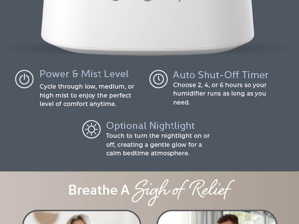 premium large tank capacity cool warm mist humidifier