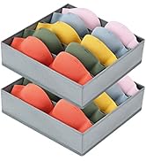 DIMJ Bra Organizer for Closet, 2 Packs Large Bra Drawer Organizers for Clothing, Foldable Underwe...