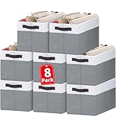 Criusia Large Storage Baskets 8 Pack Versatile Fabric Storage Bins for Closet Cabinet Bathroom Nu...