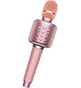 MetFut Wireless Bluetooth Karaoke Microphone, Built-in Loud Speaker for 10H Playback, Add Reverb/...
