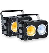 Telbum LED Stage Lights 2Pack - 120W Blinder Stage Wash Light, Cool White and Warm White COB Par ...