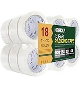 HERKKA Clear Packing Tape, 18 Rolls Heavy Duty Packaging Tape for Shipping Packaging Moving Seali...