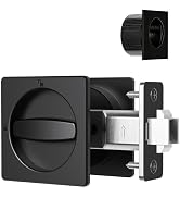AST Square Pocket Door Lock with Edge Pull, Sturdy Privacy Bifold and Cavity Sliding Door Lock wi...