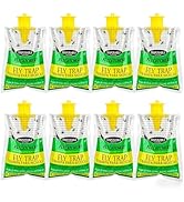 8-Pack Hanging Fly Trap Set with Disposable Bags; Includes Bait, Non-Toxic; Ideal for Backyards, ...