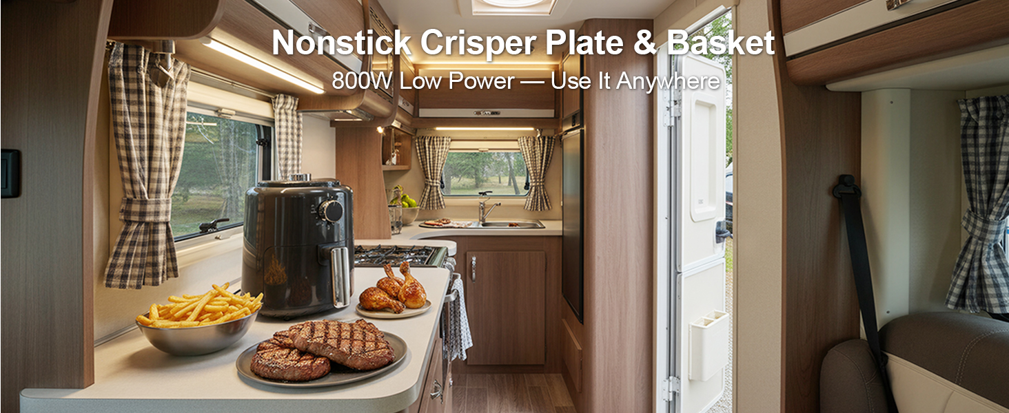 small air fryer small airfryer mini air fryer oven compact air fryer 2 people air fryer basket black