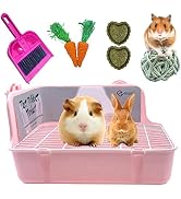 kathson Guinea Pig Litter Box,Bunny Potty Training,Plastic Square Small Animal Toilet,for Hamster...