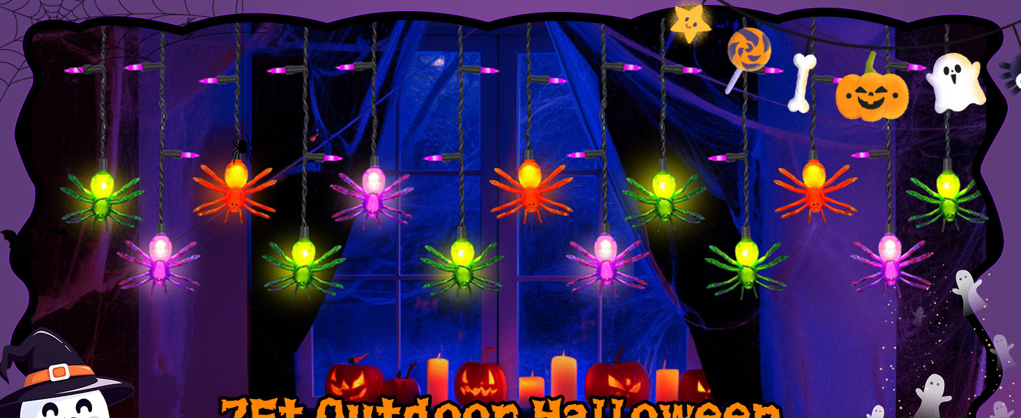 spider halloween lights outdoor halloween decorations lights hanging spider lights for windows