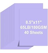 Cardstock 8.5 X 11, 40 Sheets Light Purple Card Stock, 65lb/ 180gsm Copy Paper, Cardstock Printer...