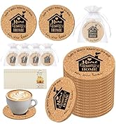 50 Sets Housewarming Party Favors Home Sweet Home Coasters Cork Coaster with Thank You Cards Orga...