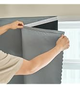 AJAZZ 100% Blackout Self Adhesive Curtains Small Window Short Temporary Black Out Curtains Easy t...