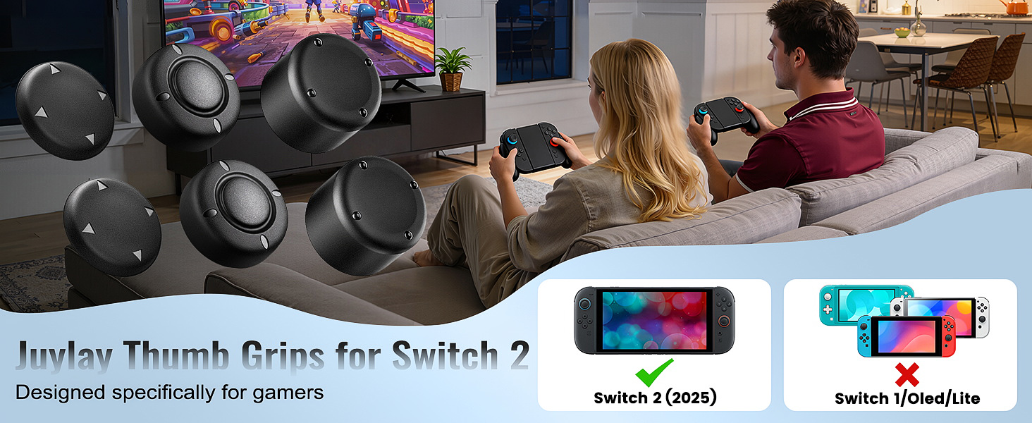 Black Thumb Grips for Switch 2