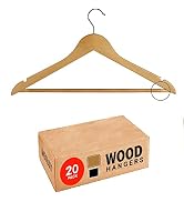 Natural Wooden Hangers Heavy Duty Suit Hangers with 360° Swivel Hook Wood Hangers Fancy Hangers C...