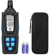 Temperature Humidity Meter, High Precision Digital Psychrometer Hygrometer with Dew Point, Wet Bu...