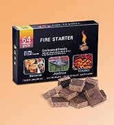 HGD Fire Starter, 64 Mini Square, Natural Fire Starters for BBQ, Campfire, Fireplace, Charcoal, W...